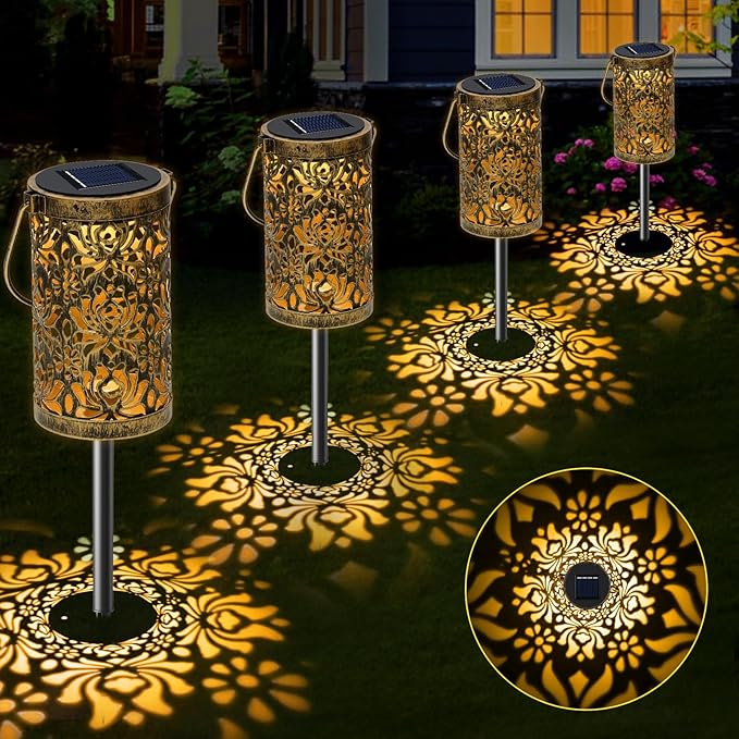 4-Pack Solar Pathway Lights, Waterproof LED Garden Lights