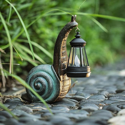 Solar Garden Snail Statue,Garden and Home Decor,Valentines Day Decorations for Patio Yard LawnOrnaments,Unique Housewarming Gifts for Birthday Easter