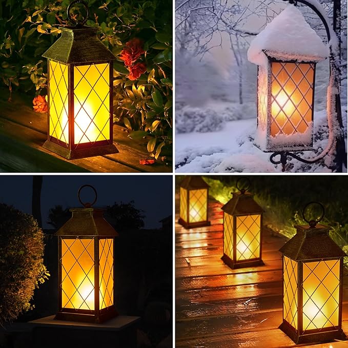 Classic Backyard Solar Lanterns for Patio, Waterproof LED