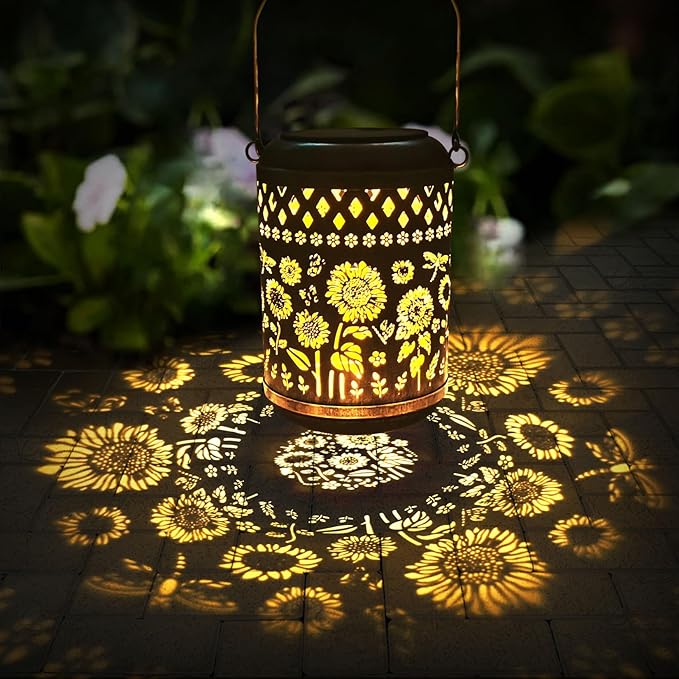 Sunflower Solar Lanterns, Waterproof LED Yard Lights