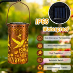 Classic Hummingbird Solar Lanterns for Backyard, Waterproof LED