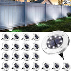 20-Pack Solar Stair Lights, Cool White LED