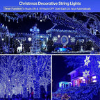 Blue Christmas Lights, 33ft LED Remote & Timer