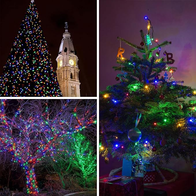2-Pack Christmas String Lights, 180ft 500 LED Waterproof Twinkle Lights