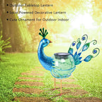 Peacock Solar Lanterns, Waterproof LED Garden Lights