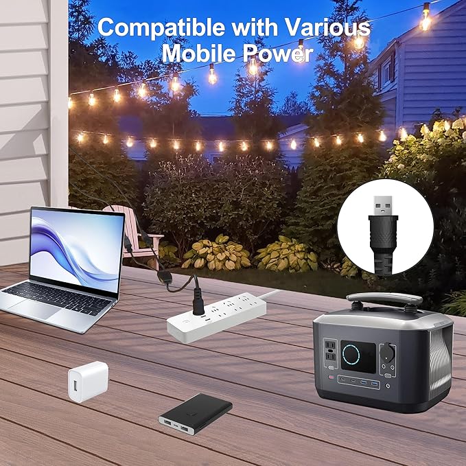120FT Solar String Lights Outdoor Waterproof with Remote Control Solar Patio Lights 30+2 shatterproof LED ST38 Bulbs for Porch Garden Market Bistro Patio Backyard Fence