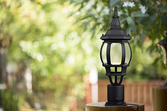 Design House 588004 Outdoor Pier Mount Base for Post Lights Only, Fits 3-Inch Diameter Light Posts, Weather-Resistant Aluminum for Porch, Deck & Patio