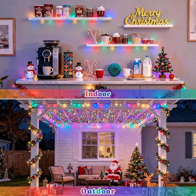 2-Pack Christmas String Lights, 132ft 400 LED Waterproof Twinkle Lights