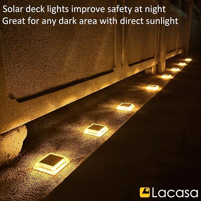 8-Pack Warm White Solar Path Lights, Outdoor Walkway LED