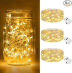 3-Pack 7ft Christmas LED String Lights, Waterproof Timer Lights