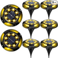 Solar Flat Disk Lights 8-Pack, Waterproof Driveway