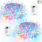 Christmas Porch String Lights 2-Pack, 33ft 100 LED Waterproof
