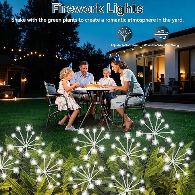2-Pack Solar Landscape Lights for Driveway