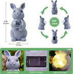 Solar Rabbit Garden Statue Light, Outdoor Decor