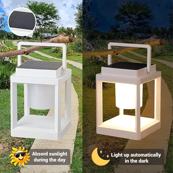 Garden Solar Lantern Set, Metal Yard Lighting