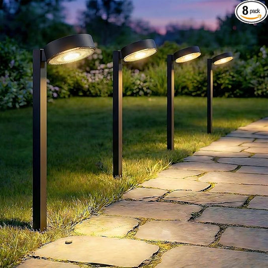 Sparkblaze 8 Pack Solar Pathway Lights Outdoor, LED Solar Path Lights with Warm White/Neutral White/Cold White, Solar Landscape Lighting for Yard, Garden, Lawn & Walkway.