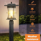 Post Lighting Fixture for Outdoor Posts, Black Waterproof
