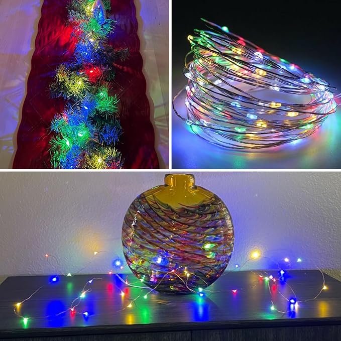 6-Pack Outdoor String Lights, 16ft Multicolor Waterproof LED