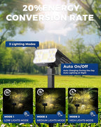 60 LED Solar Garden Spotlights 4-Pack, LED