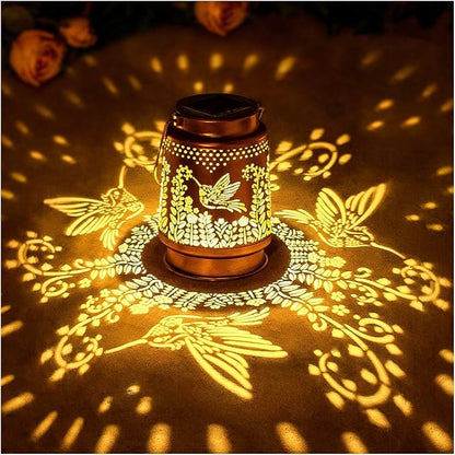 Hummingbird Solar Lanterns Outdoor Waterproof Hanging Solar Lights Hummingbird Gifts for Women Men Metal Decorative LED Lanterns for Garden Decor,Yard,Patio,Lawn,Pathway