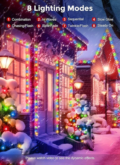Christmas Patio String Lights, 33ft 100 LED Waterproof