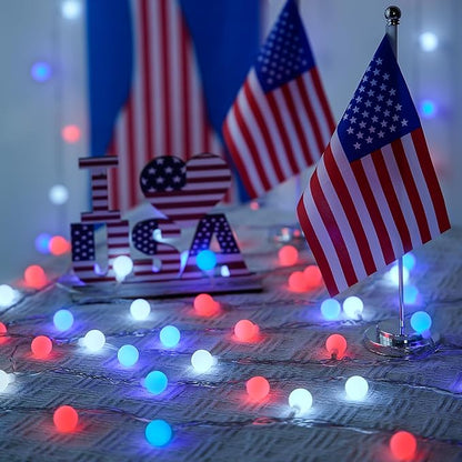 33ft White String Lights for Patio, Waterproof LED
