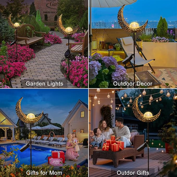 2-Pack Bronze Solar Path Lights, Outdoor Driveway LED