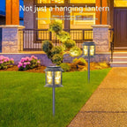 2-Pack Hanging Solar Backyard Lanterns, Charming Waterproof LED