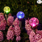 3-Pack Solar Pathway Lights, Waterproof LED Yard Lights