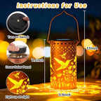 Classic Hummingbird Solar Lanterns for Backyard, Waterproof LED