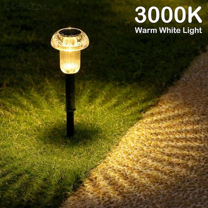 Solar Pathway Lights Outdoor 16 Pack Solar Mushroom Lights Outdoor Outside LED Lighting Stake Waterproof for Path, Lawn, Garden,Driveway, Landscape,Backyard,Courtyard(Warm White)