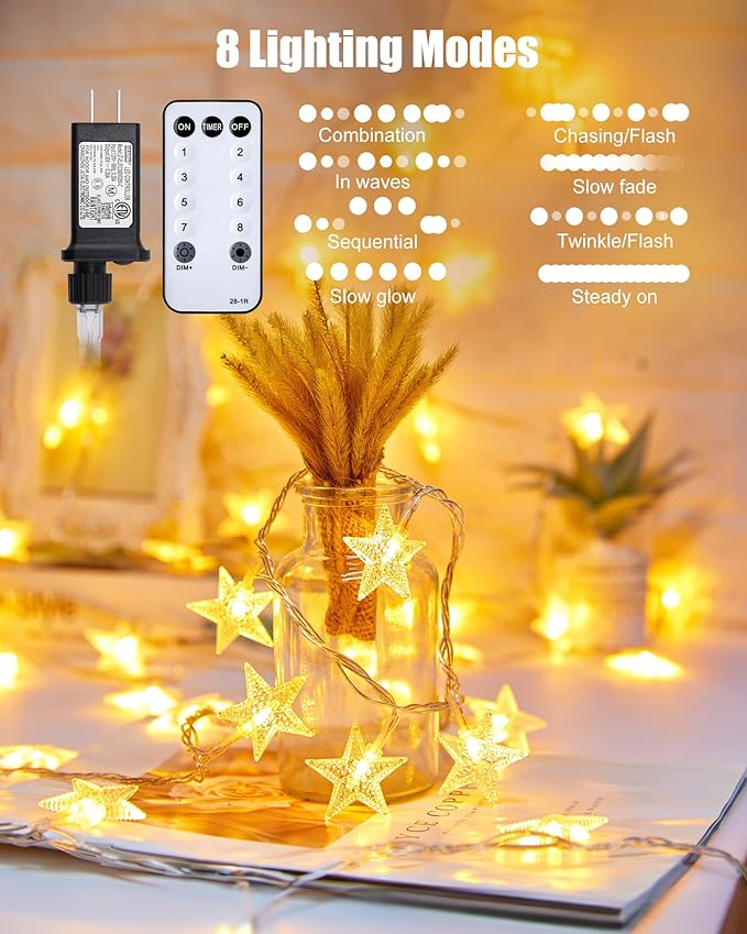 Outdoor String Lights, 66ft Warm White Waterproof LED