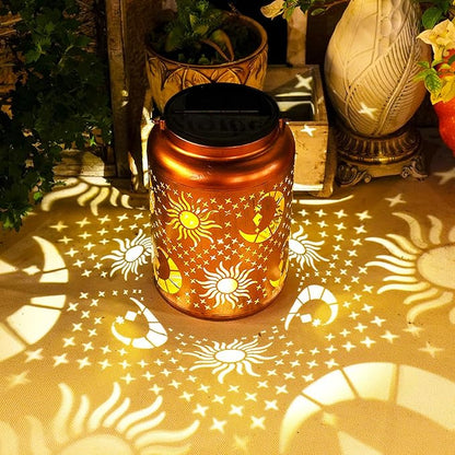 Sun Moon Solar Lanterns Outdoor Waterproof, 14.6'' Large Lamps, Upgraded 2000mAH Battery, Metal Christmas Gift, Birthday Gifts for Women Mom Grandma, Garden Yard Patio Lawn Pathway Decor