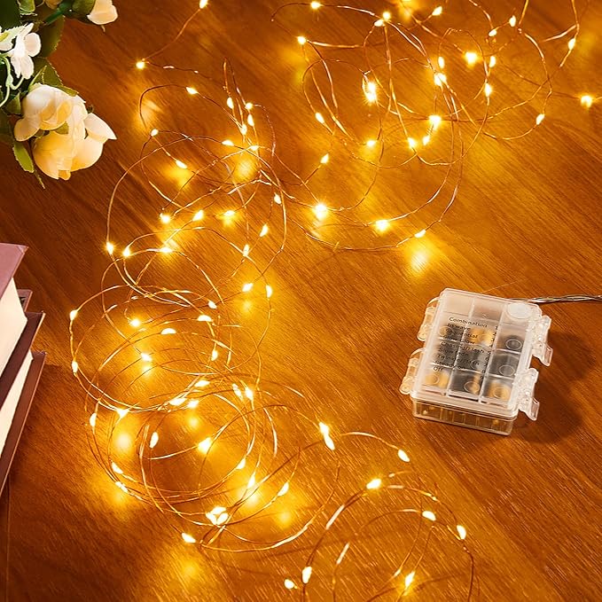 6ft Christmas LED String Lights, Waterproof Timer Lights