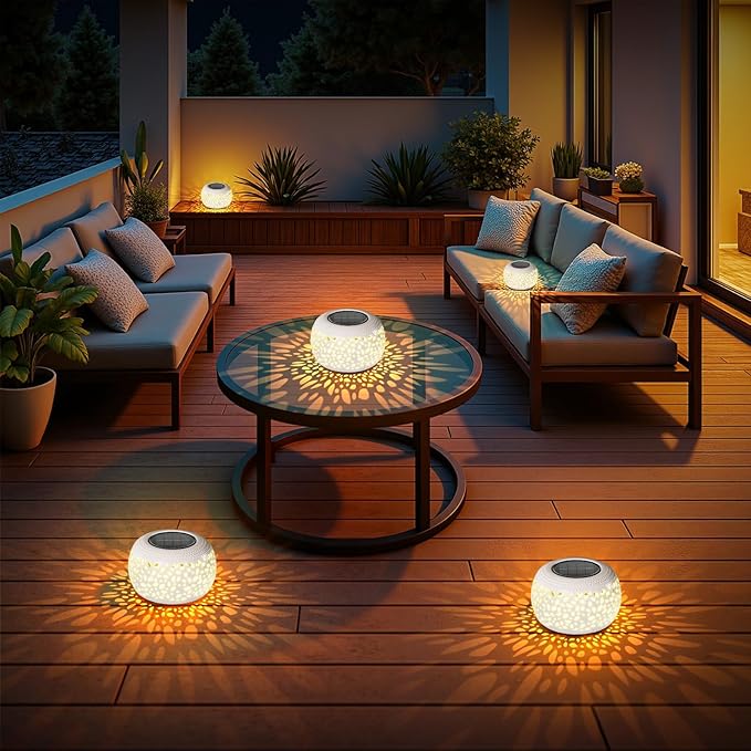Solar Backyard Lanterns 2-Pack, Patio Hanging LED Decor