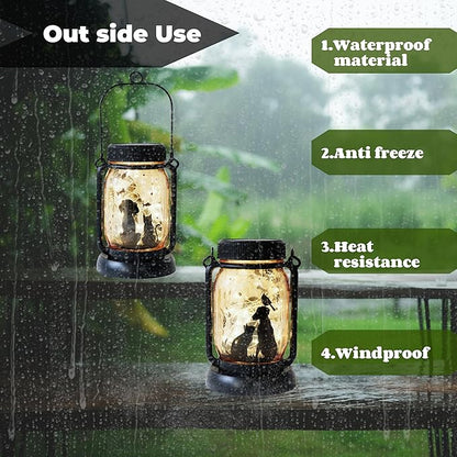 Cat Dog Solar Lanterns, Outdoor Solar Lights, Cat Lamp, Dog Lamp, Garden Decor, Patio Decor, Gifts for Cat Lovers, Gifts for Dog Lovers, Cat Memorials, Dog Memorials, Cat Dog Gifts, Gifts for Girl