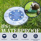 16-Pack Warm White In-Ground Solar Lights, Flat LED Garden