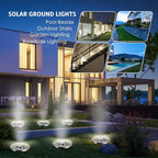 16-Pack White In-Ground Solar Lights, Flat LED Driveway