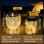 2-Pack Backyard Solar Lanterns, Waterproof LED Outdoor Lights