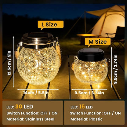ROSHWEY Solar Lantern Gifts for Women, 4 Pack Hanging Garden Decor Lights Outdoor Waterproof with 30 LED for Halloween Christmas Easter Gift