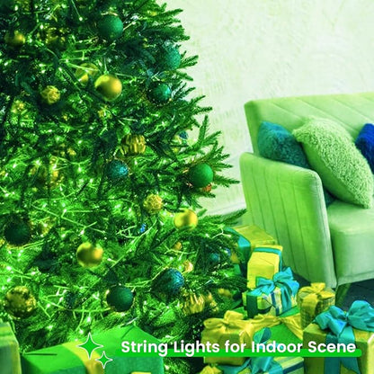 2 Pack St. Patrick's Day String Lights Battery Operated with Timer, 66FT 200 LED Waterproof Twinkle Lights, 8 Modes Fairy Light for Indoor and Outdoor Christmas St. Patrick's Day Decorations (Green)