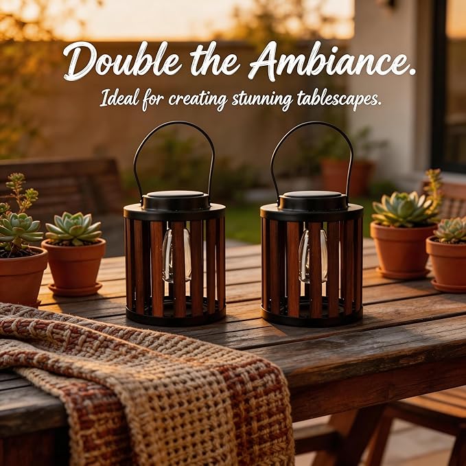 Solar Lanterns Outdoor Waterproof Suitable for Gardens Backyard, Patio Decor, Birthday Gifts for Women Mom Grandma, Hanging Garden Lights for Outside