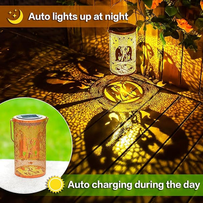 Penguin Solar Lanterns Outdoor Waterproof Hanging Solar Lights Penguin Gifts for Women Men Metal Decorative LED Lanterns for Garden Decor,Yard,Patio,Lawn,Tabletop,Pathway