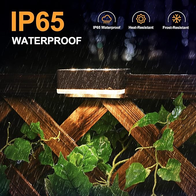 16-Pack Solar Patio Step Lights, Warm White Waterproof