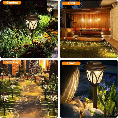 Springwind 8 Pack Solar Lights Outdoor Waterproof Garden Lights with Warm LED Light Landscape Lighting for Yard Patio Lawn Walkway Driveway