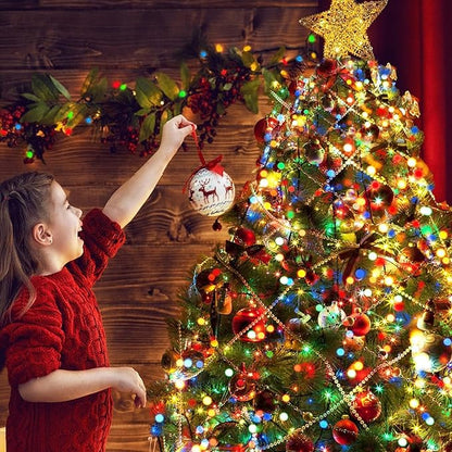 KOUQIYA Battery Operated Christmas Lights 4 Pack, 17ft 50 LED Mini String Light with Auto-Timer 8 Modes Waterproof Tree Lights (Multicolor)