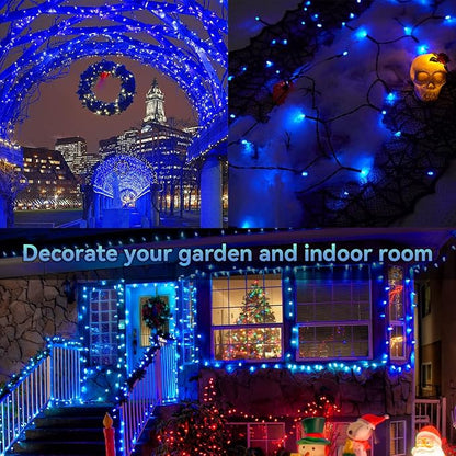 Christmas Porch String Lights, 33ft 100 LED Waterproof