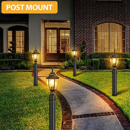 Lamomo Dusk to Dawn Outdoor Post Lights, Waterproof Aluminum Lamp Post Light Fixture, Lamp Posts Outdoor Lighting Pole Lantern for Yard Patio Pathway Garden