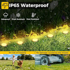 Solar Flat Disk Lights 6-Pack, Waterproof Landscape