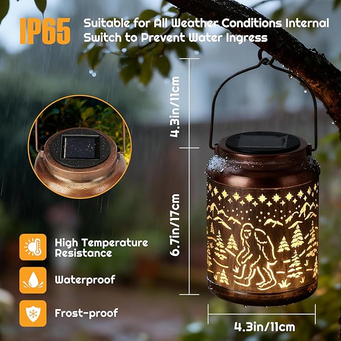 Bigfoot Solar Lanterns, Waterproof LED Backyard Lights
